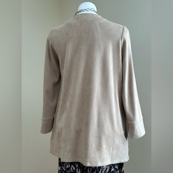 GRETCHEN SCOTT WATERFALL SUEDE LIGHT TAN JACKET, SIZE S - Picture 5 of 13